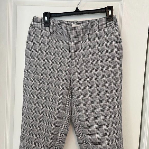 A New Day Plaid Academia Mid Rise Crop Stretch Straight Leg Pocket Trouser Pant - Picture 4 of 11